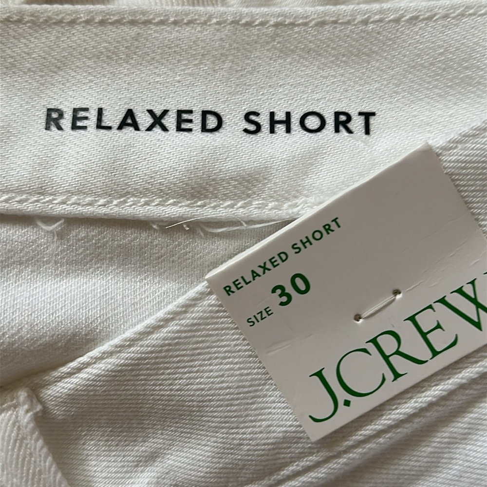 J.Crew Relaxed Denim Short with Raw Hems in White - Picture 9 of 9